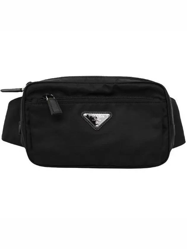 Re-Nylon And Saffiano Leather Belt Bag Black - PRADA - BALAAN 1