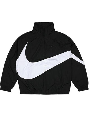 Big Swoosh Woven Windbreaker Black - NIKE - BALAAN 1