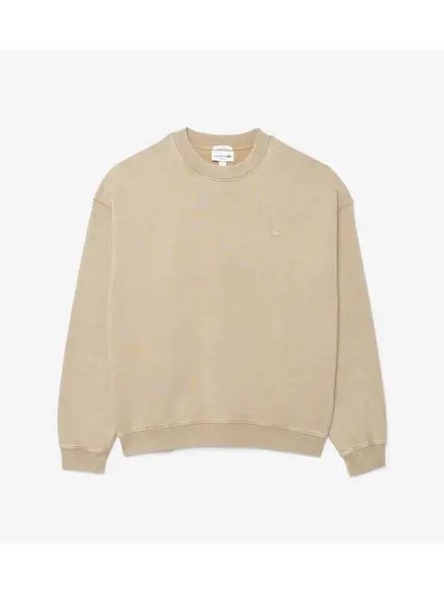 Men s Garment Dying Crew Neck Pullover Beige - LACOSTE - BALAAN 1