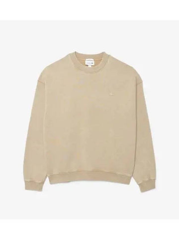 Men s Garment Dying Crew Neck Pullover Beige - LACOSTE - BALAAN 1