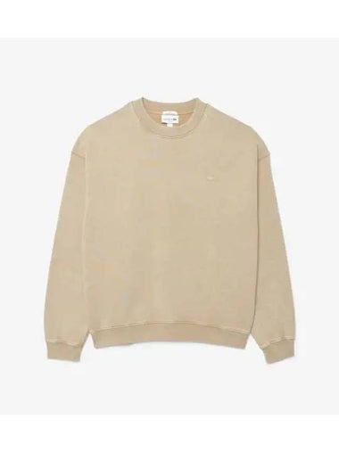 Men s Garment Dying Crew Neck Pullover Beige - LACOSTE - BALAAN 1