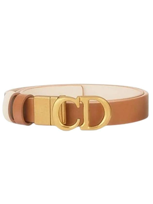 Saddle Reversible CD Buckle Calfskin Belt Brown - DIOR - BALAAN 1