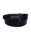 T Buckle Leather Belt Black - TOM FORD - BALAAN.