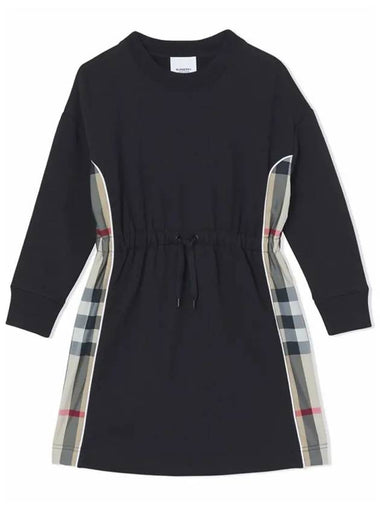 Kids Check Panel Dress Black 8047627 - BURBERRY - BALAAN 1