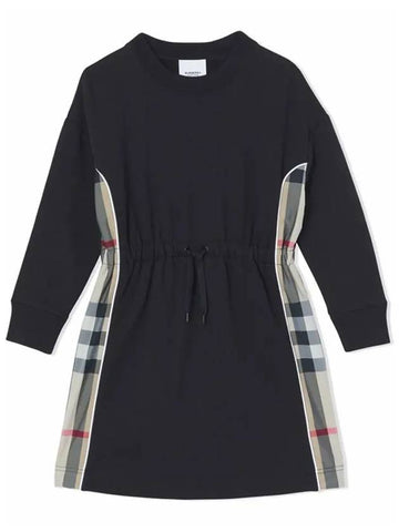 Kids Women s Check Panel Dress Black 8047627 - BURBERRY - BALAAN 1