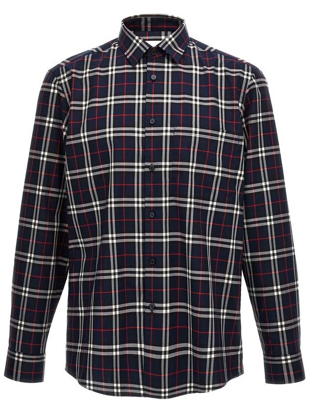 Check Pattern Long Sleeve Shirt Red Navy - BURBERRY - BALAAN 2