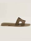 Oran Leather Sandals Etoupe - HERMES - BALAAN 3