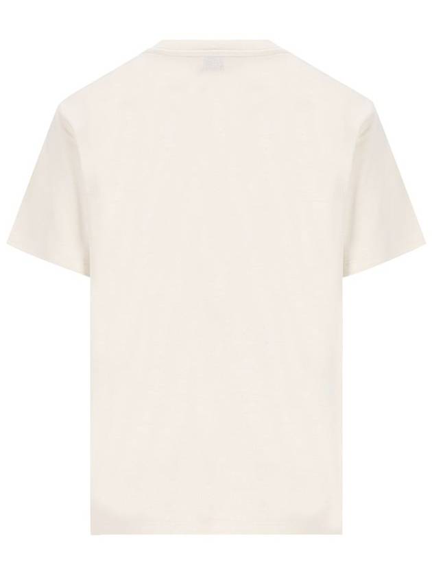 Logo Patch Crew Neck Short Sleeve T-Shirt White - SAINT LAURENT - BALAAN 3