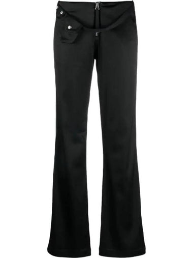 P Stella Stretch Satin Straight Pants Black - DIESEL - BALAAN 1