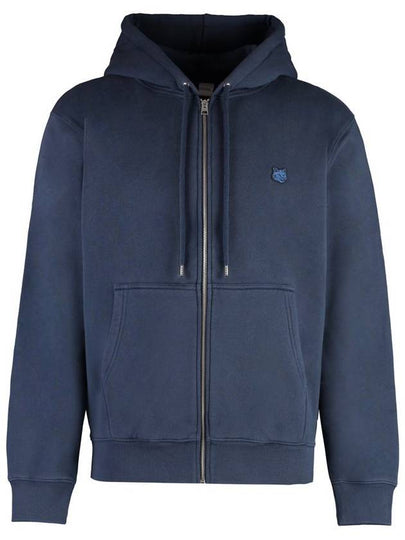 Tonal Fox Head Patch Comfort Zip Up Hoodie Ink Blue - MAISON KITSUNE - BALAAN 2