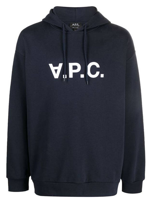 Milo Logo Cotton Hoodie Blue - A.P.C. - BALAAN 2