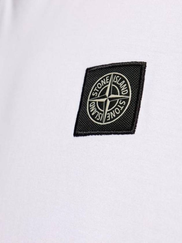 Logo Patch Short Sleeve T-Shirt White - STONE ISLAND - BALAAN 5