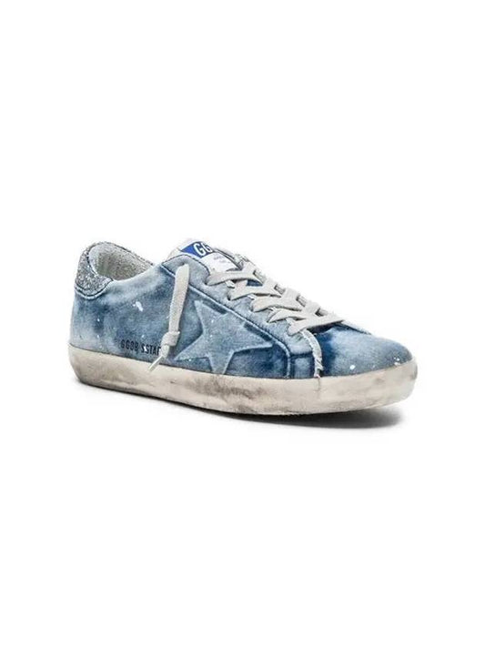 Women s Blue Denim Superstar Sneakers G31WS590 A97 - GOLDEN GOOSE - BALAAN 1