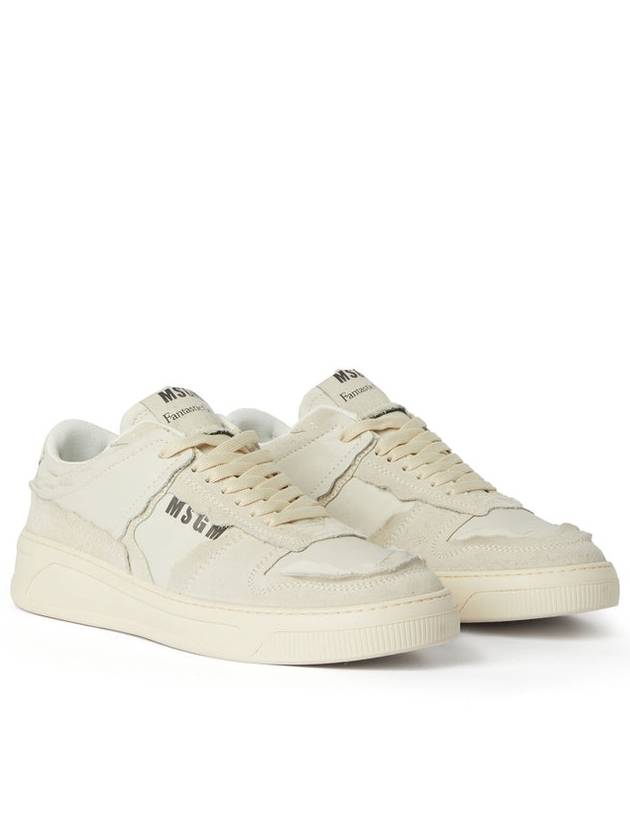 MSGM FG-1 Logo Leather Low Top Sneakers White - Up to 80% Off at BALAAN