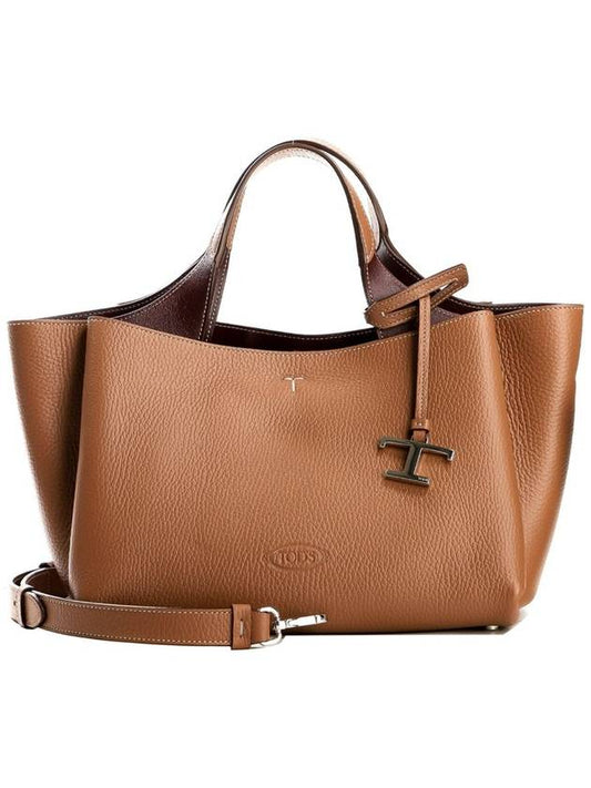 T Timeless Leather Mini Tote Bag Brown - TOD'S - BALAAN 2