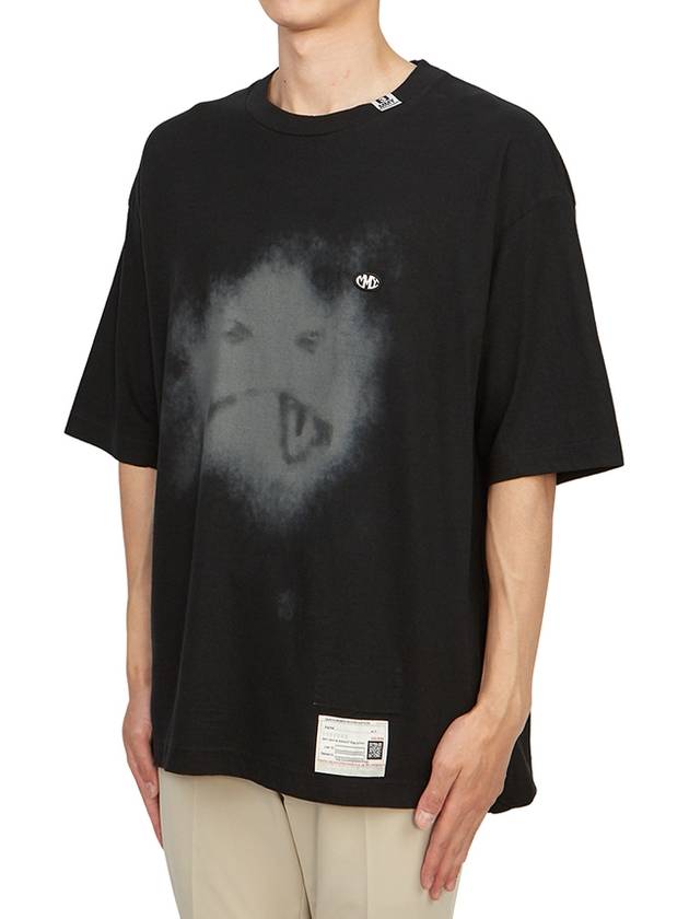 Graphic Print Crew Neck Short Sleeved T-shirt Black - MAISON MIHARA YASUHIRO - BALAAN 3