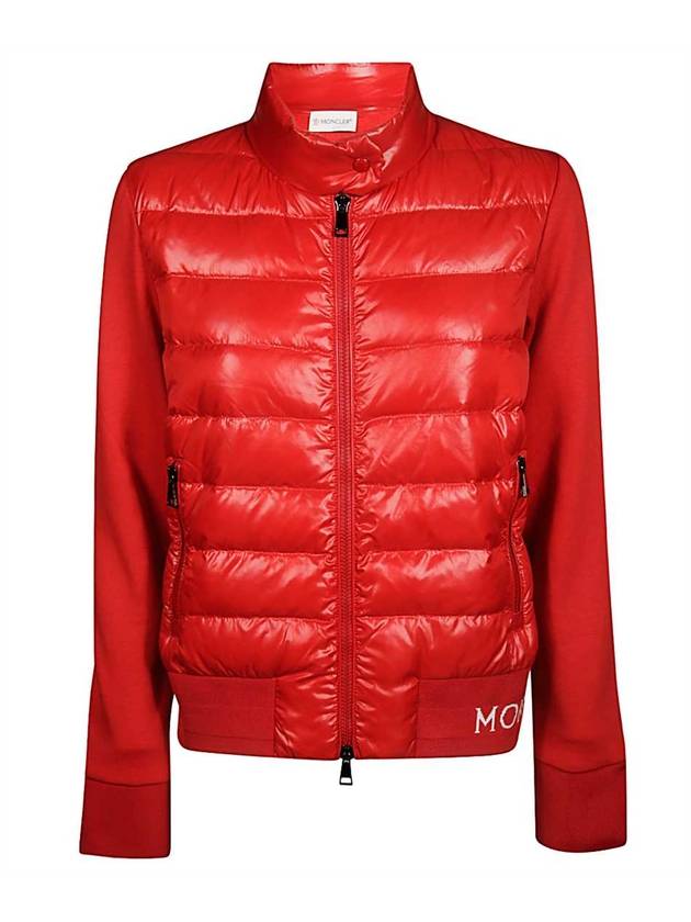 Zip-Up Padded Tricot Cardican Red - MONCLER - BALAAN 1