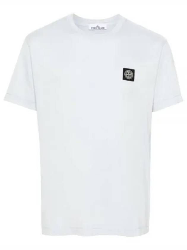 Logo Patch Short Sleeves T-Shirt Sky Blue - STONE ISLAND - BALAAN 2