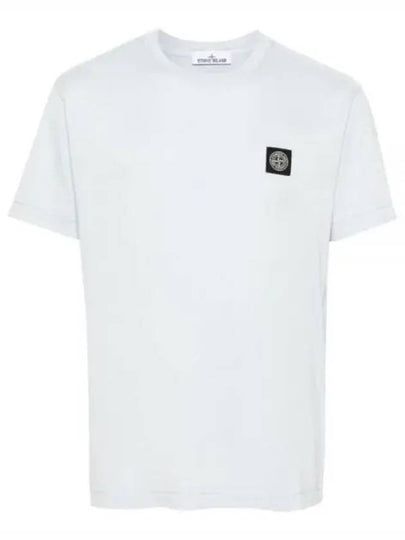 Logo Patch Short Sleeves T-Shirt Sky Blue - STONE ISLAND - BALAAN 2