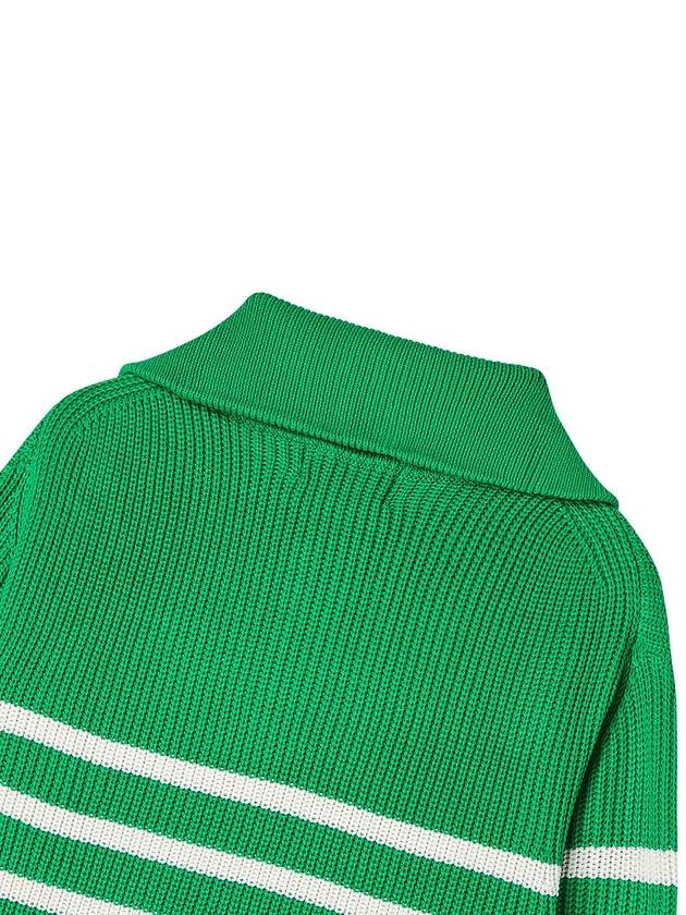 Striped Half Zip Knit Top Green - THE GREEN LAB - BALAAN 11