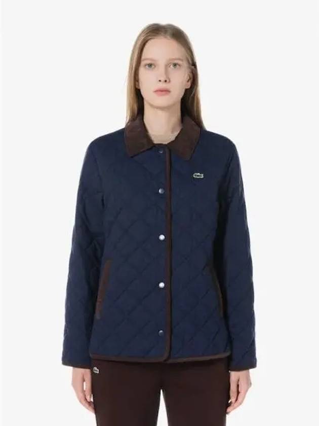 Women s Corduroy Collar Quilted Jumper BF554E 54N HD Domestic Product GQ2N24073051809 - LACOSTE - BALAAN 1