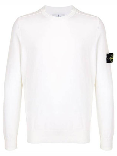 Stretch Wool Crewneck Knit Top White - STONE ISLAND - BALAAN 2