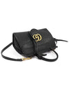 442622 Black leather gold plated GG Marmont mini top handle 2WAY - GUCCI - BALAAN 4