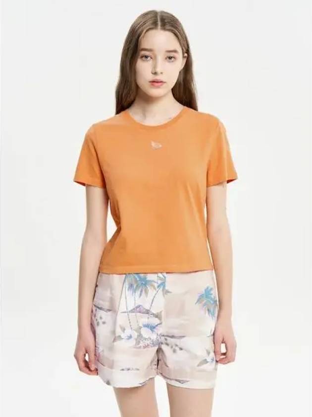 Women s Fox Patch T shirt Sunset Orange Domestic Product GM0024032500067 - MAISON KITSUNE - BALAAN 1