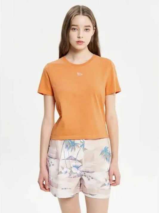 Women s Fox Patch T Shirt Sunset Orange Domestic Product - MAISON KITSUNE - BALAAN 1