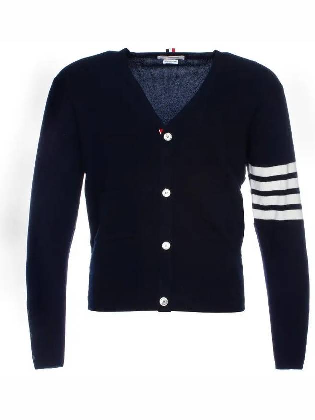 Men's Diagonal Classic Cashmere Cardigan Navy - THOM BROWNE - BALAAN 8