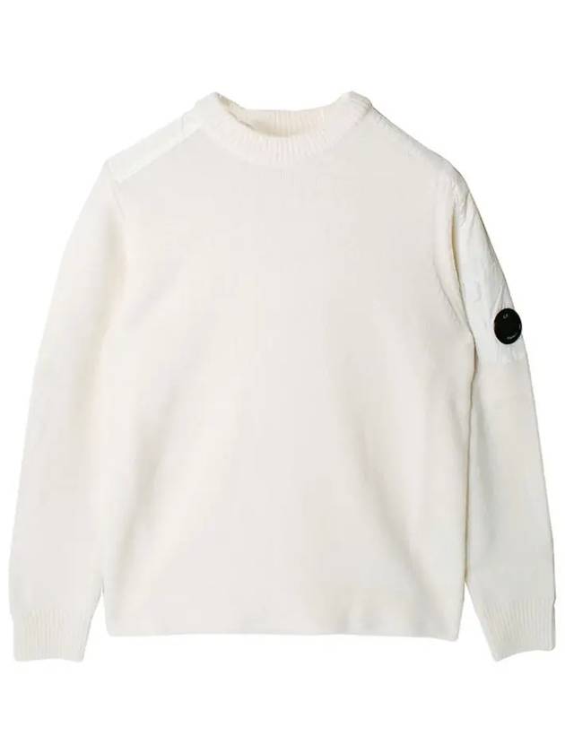 12Th Anniversary Lens Wappen Crew Neck Knit Top White - CP COMPANY - BALAAN 3