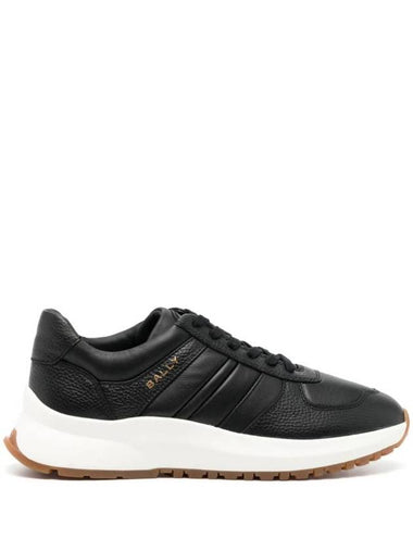 Panelled Logo Print Low-Top Sneakers Black - BALLY - BALAAN 1