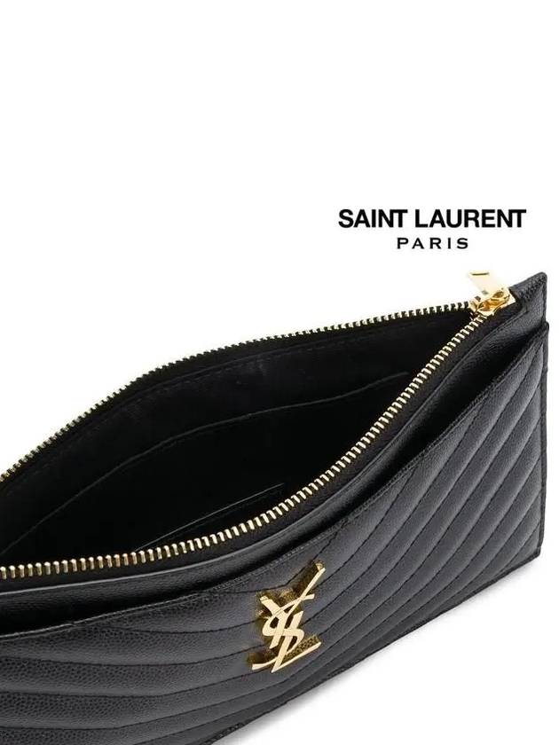 Cassandre Matelasse Large Zipped Clutch Bag Black - SAINT LAURENT - BALAAN 5