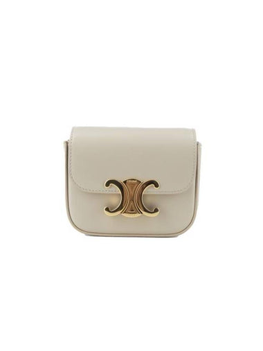 Triomphe Small Shiny Calfskin Cross Bag Pale Beige - CELINE - BALAAN 1