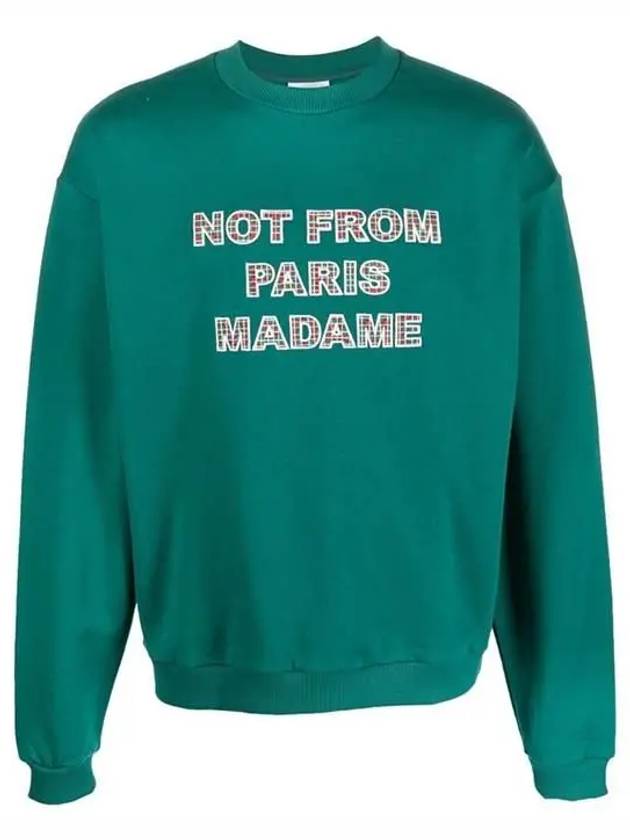 Slogan Crew Neck Sweatshirt Forest Green - DROLE DE MONSIEUR - BALAAN 2