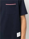 Cotton Oversized Pocket Short Sleeve T-Shirt Navy - THOM BROWNE - BALAAN 6