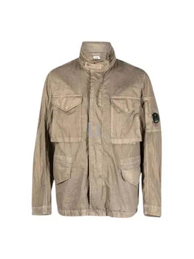 Cotton Blend Lens Wapen Zip-Up Jacket Brown - CP COMPANY - BALAAN 2