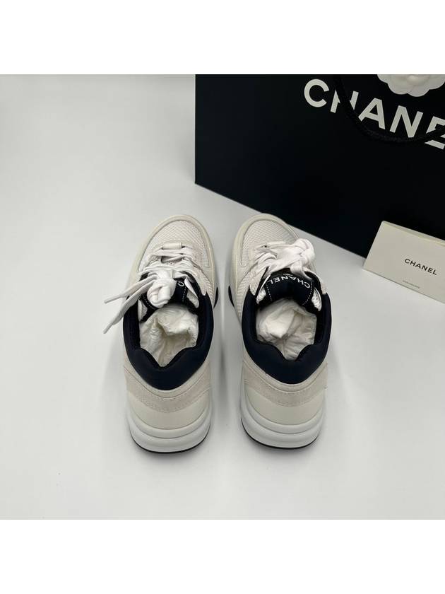 CC Logo Suede Tennis Low Top Sneakers Black - CHANEL - BALAAN 4