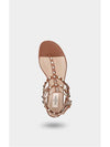 Rockstud Strap Flat Sandals Brown - VALENTINO - BALAAN 2