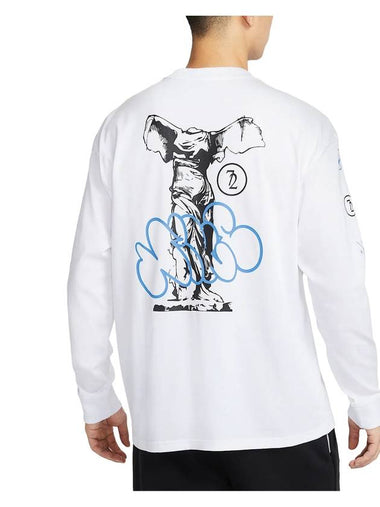 Men's Max 90 Basketball Long Sleeve T-Shirt White - NIKE - BALAAN 1