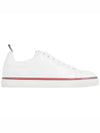 Tennis Vitello Calf Leather Low Top Sneakers White - THOM BROWNE - BALAAN 2