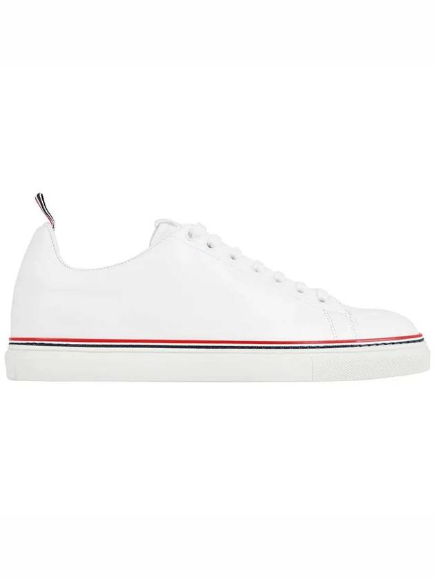 Tennis Vitello Calf Leather Low Top Sneakers White - THOM BROWNE - BALAAN 2