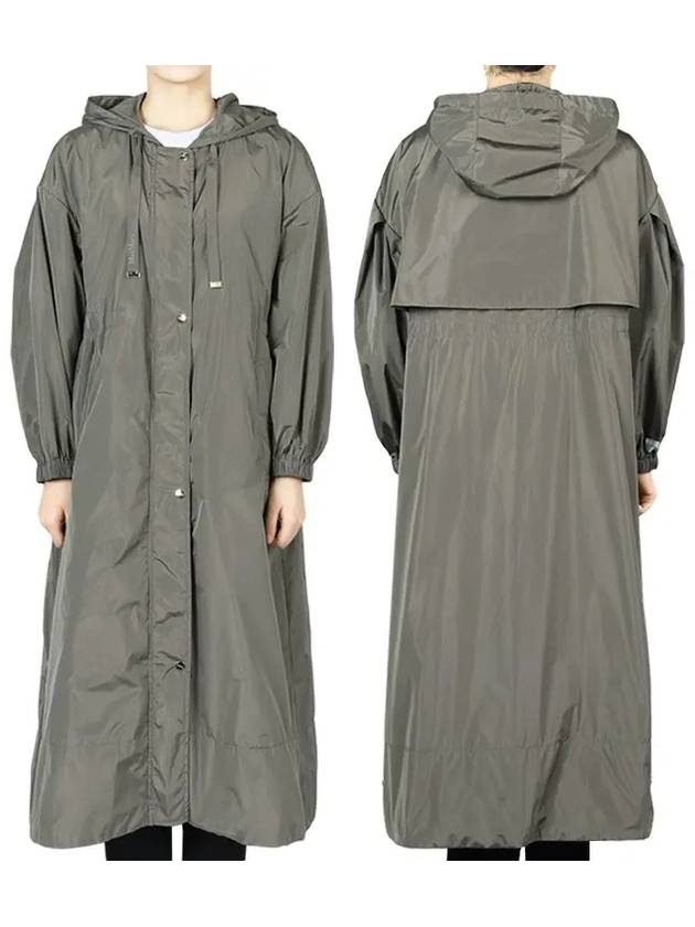 Teodoro Long Water Repellent Raincoat Gray Green - MAX MARA - BALAAN 3