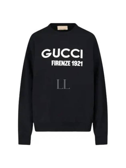 Logo Cotton Sweatshirt Black - GUCCI - BALAAN 2