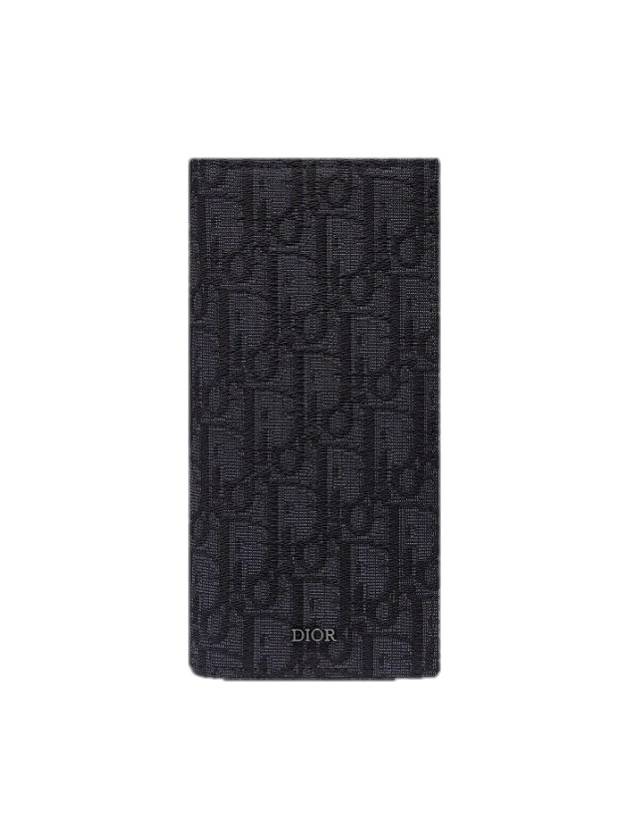 Vertical Long Wallet Black Oblique Jacquard - DIOR - BALAAN 2