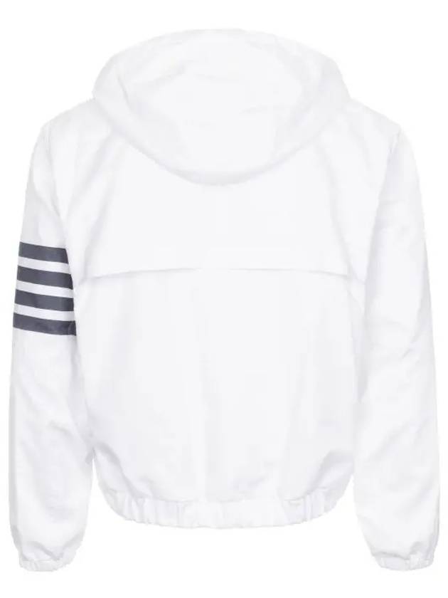 4 Bar Cotton Hooded Jacket White - THOM BROWNE - BALAAN 7