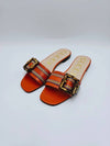 Women's Buckle Slippers Orange - GUCCI - BALAAN 3