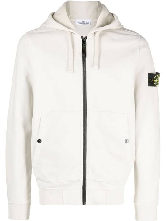 Wappen Patch Cotton Zip Up Hoodie Plaster - STONE ISLAND - BALAAN 1