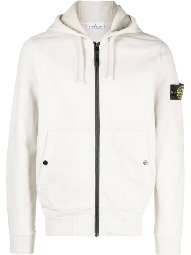 Wappen Patch Cotton Zip Up Hoodie Plaster - STONE ISLAND - BALAAN 1