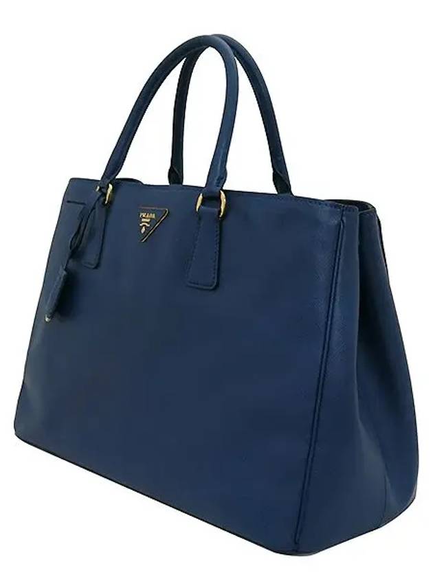 BN1844 Blue Saffiano Lux Tote Bag with Gold Logo Decoration - PRADA - BALAAN 3